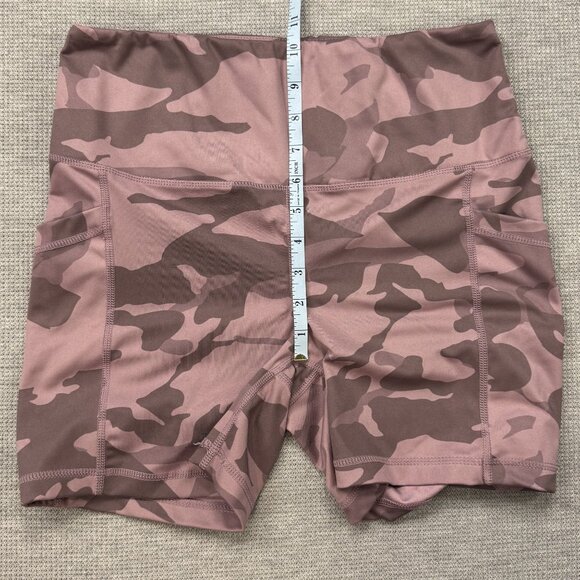 Yogalicious Lux Camo Print High-Waisted Biker Shorts Size Large Pink Athletic - Picture 9 of 11